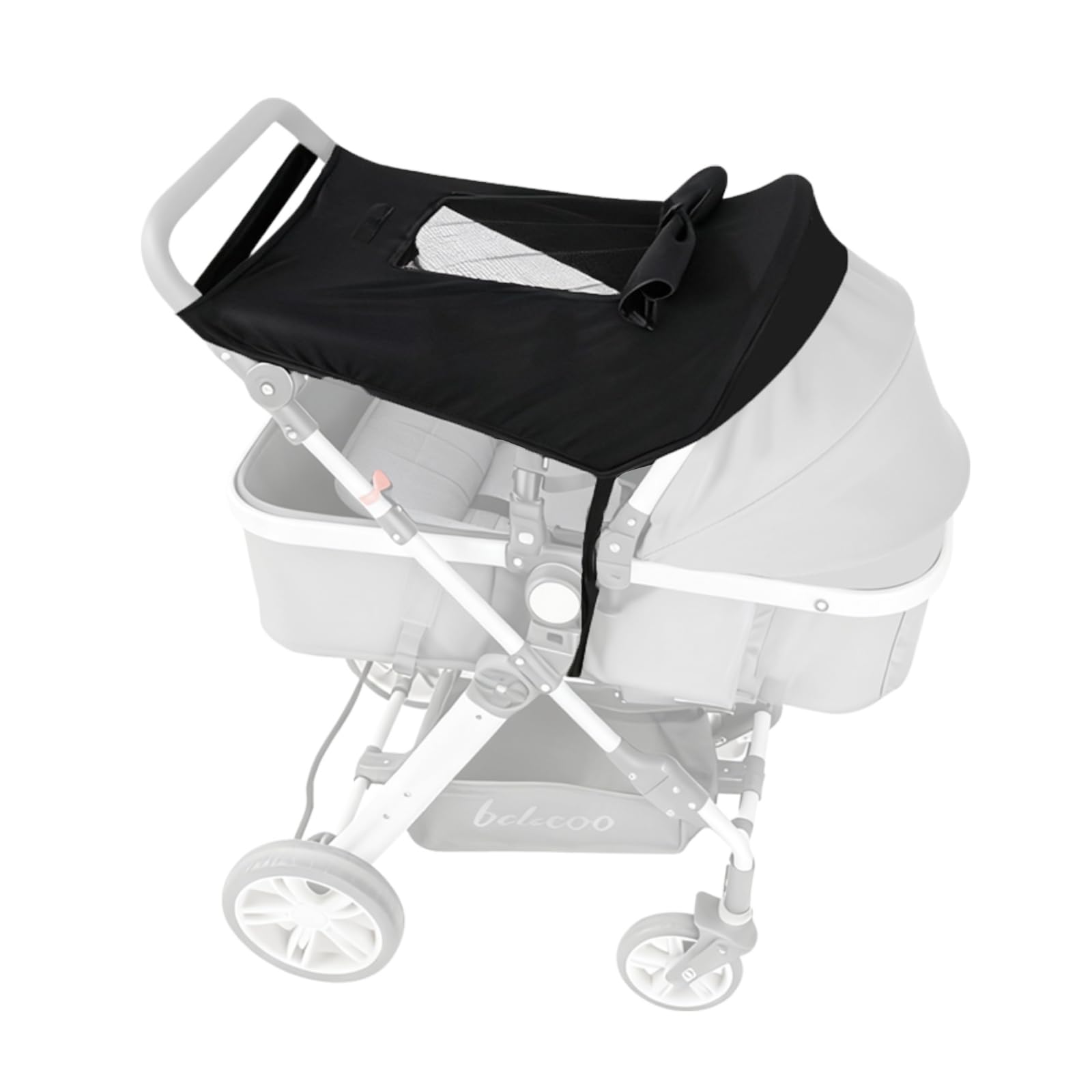 Pram Sun Shade, Extra Sunshade Cover Block for Strollers, Universal Baby Sunshade with Viewing Window & Shades Wing, Portable UV Protection 50+ Water Resistant Cover for Pram, Pushchair,Buggy,Carrycot