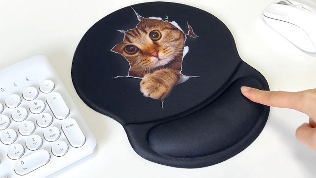 Niedliches Katzen-Mauspad Mit Gel-Handgelenkstütze – 25,1 X 21,8 Cm, Rutschfest