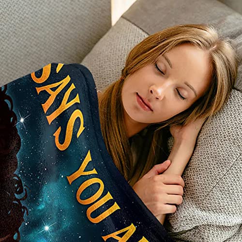 Drawpro Black Girl Throw Blanket African American Queen Blanket Black Women Inspirational Blanket For Girl Warm Soft Fuzzy Flannel Blanket Bed Couch Sofa Chair Office Camping Fluffy Cozy 50"X40" #TOP1