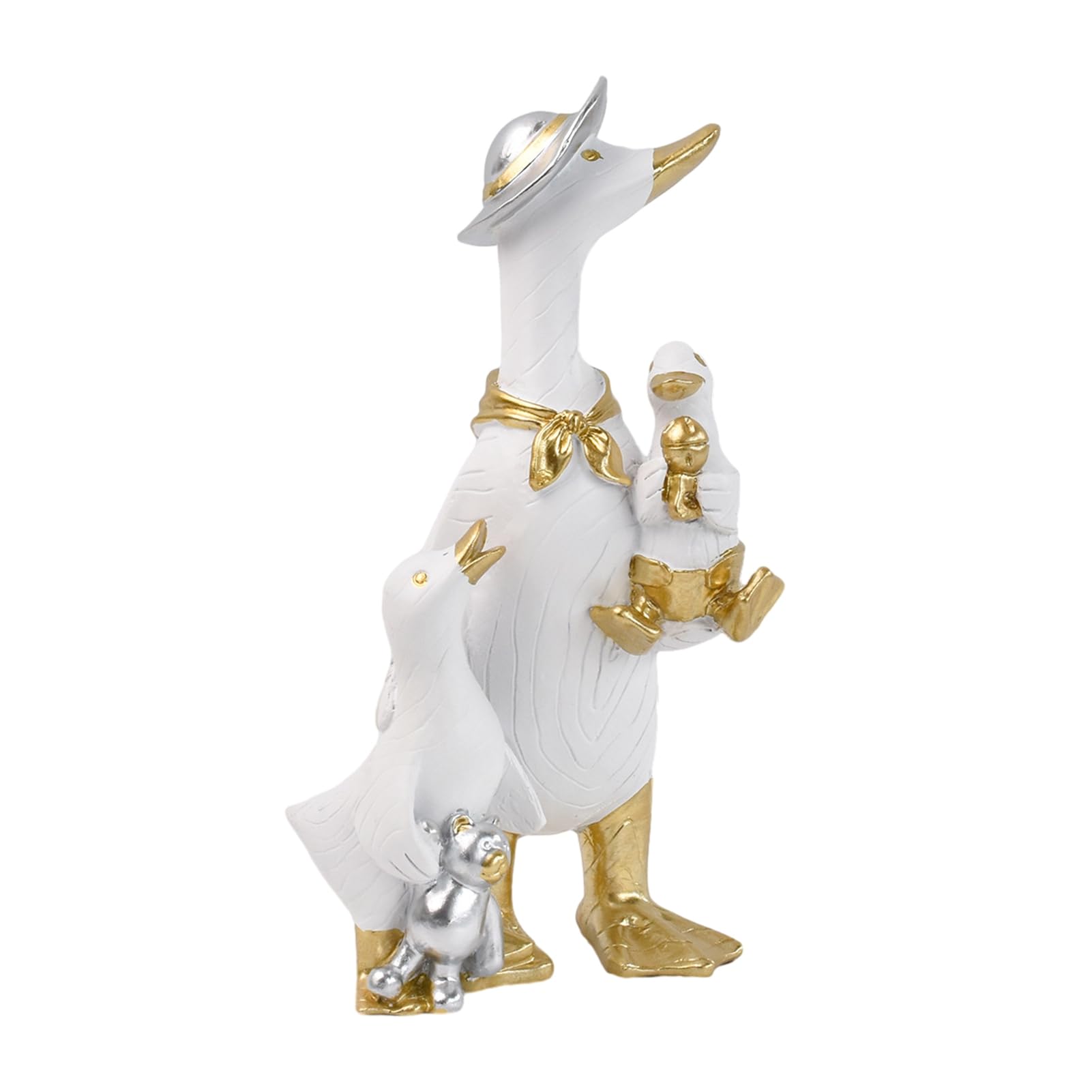 Virelynx Cute Duck Statue – Resin Duck Ornament Miniature Figurines, Indoor Outdoor Home Office Decor