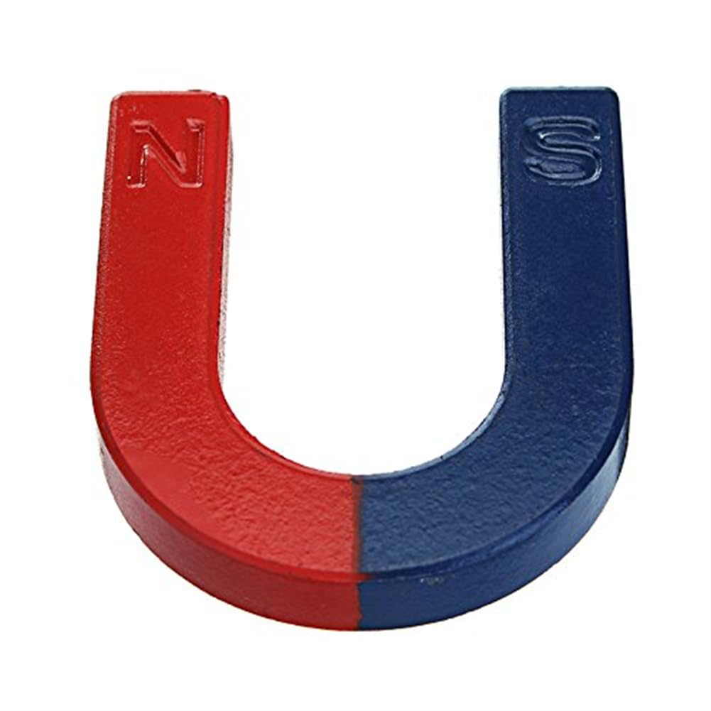 EsportsMJJ U Shaped Horseshoe Magnet 60mm Red Blue Painted Pole Physics Experiment Teaching Tool