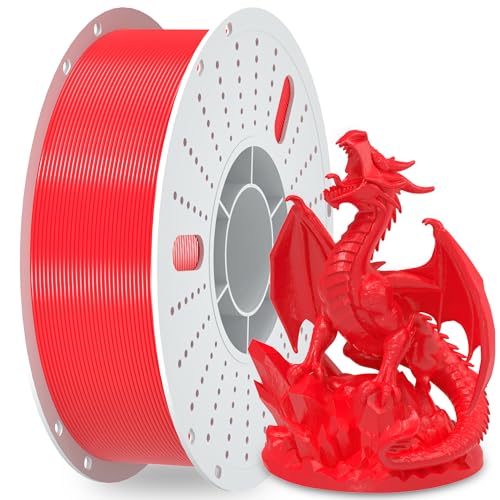 Image of PINBALL PETG 3D Printer Filament Red, Neatly Wound PETG Filament 1.75mm, Accuracy + /- 0.02 mm, 1kg Spool (2.2lbs), Red