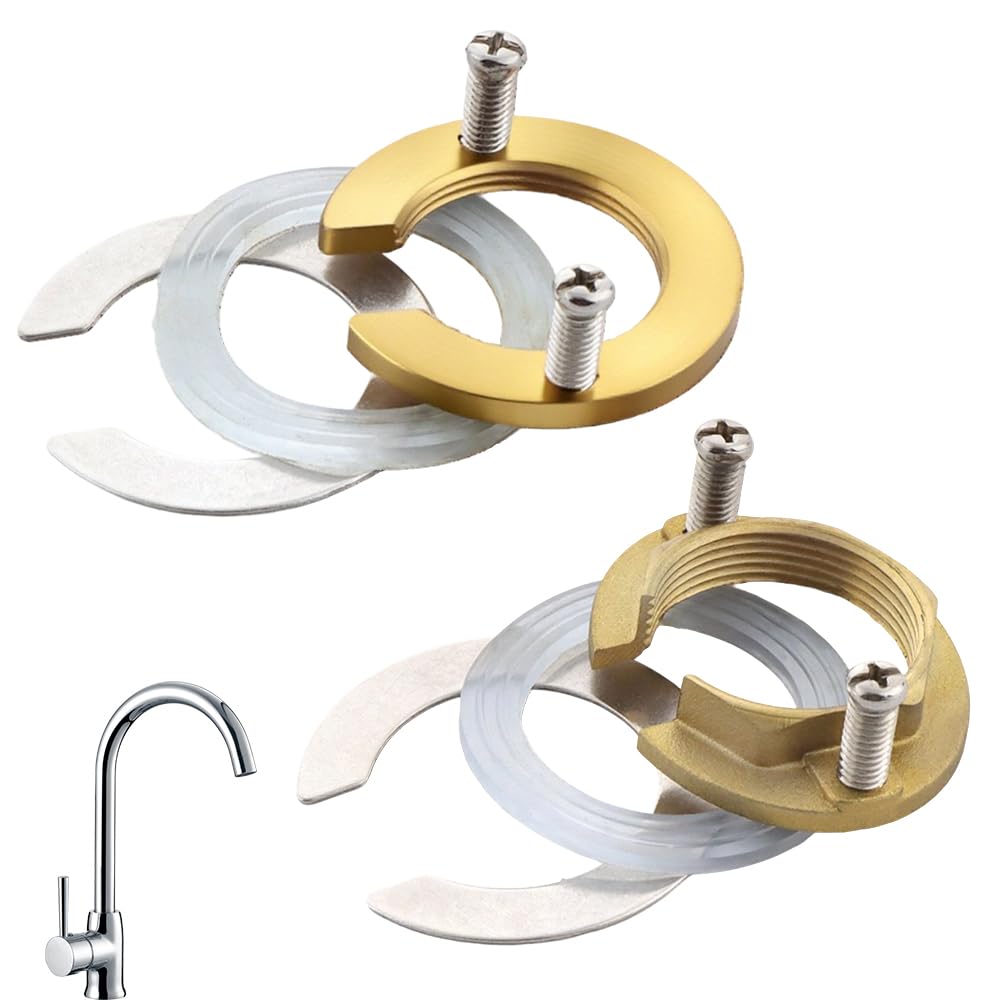 Photo 1 of 2 Set Brass Faucet Lock Nut Brass Female Locknut Faucet Washers, Faucets Nut Hex Female Locknut, for Bathroom Accessories Wash Basin Tap Fixing Fitting(1.23" (31.5mm)
