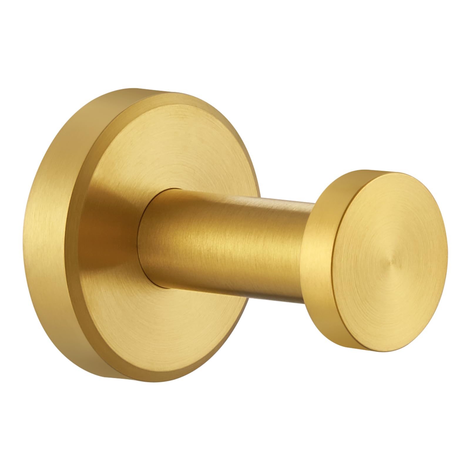 Angle Simple Robe and Towel Hook, SUS304 Stainless Steel Bathroom Robe Hook, Small Towel Hanger for Wall or Cabinet, Brushed Gold