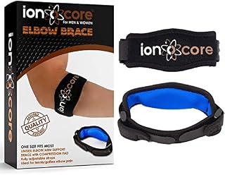 ionocore Tennis Elbow Strap | Elbow Support for Men & Women | Arm Support for Tennis Elbow, Golfers Elbow, Pain Relief | Elbow Brace with EVA Compression Pad | Adjustable Tennis Elbow Support