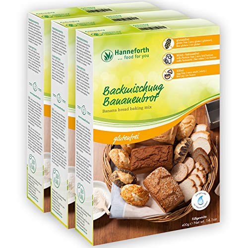 Glutenfreie Backmischung Bananenbrot | 3x400gr | Hanneforth