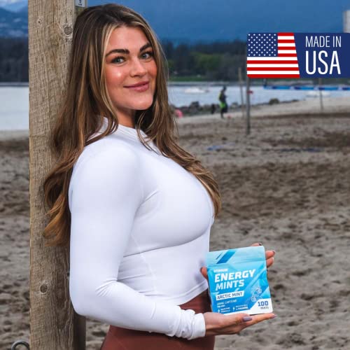 Energy Caffeine Mints | Caffeine + L-Theanine + B Vitamins | Caffeinated Mints With 60Mg Caffeine Per Serving | Delicious Sugar Free Energy Mints | Ultimate Energy Chews (Arctic Mint, 100 Count) By Gymgum #TOP6