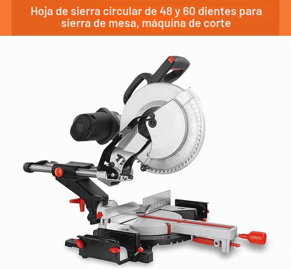 Hoja de Sierra de Circular 250 mm x 30 mm, Disco de TCT Hojas de Sierra Carburo Discos de Sierra 48 Dientes 60 Dientes, para Corte Madera Plásticos Metales No Ferrosos