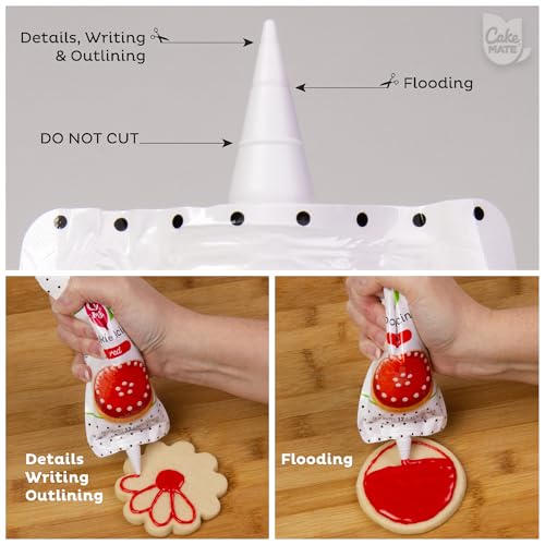 Image of Cake Mate Cookie Decorating Icing Bundle - White, Red, and Blue Icing for Cakes, Desserts, and Cookie Decorating (21 ounces total)