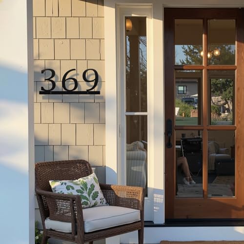 Vanskee Metal House Number Sign: Personalized Modern House Numbers for Outside, Custom Metal Address Signs for Houses, Large Number Address Plaque with Floating Screw Kit — view 2