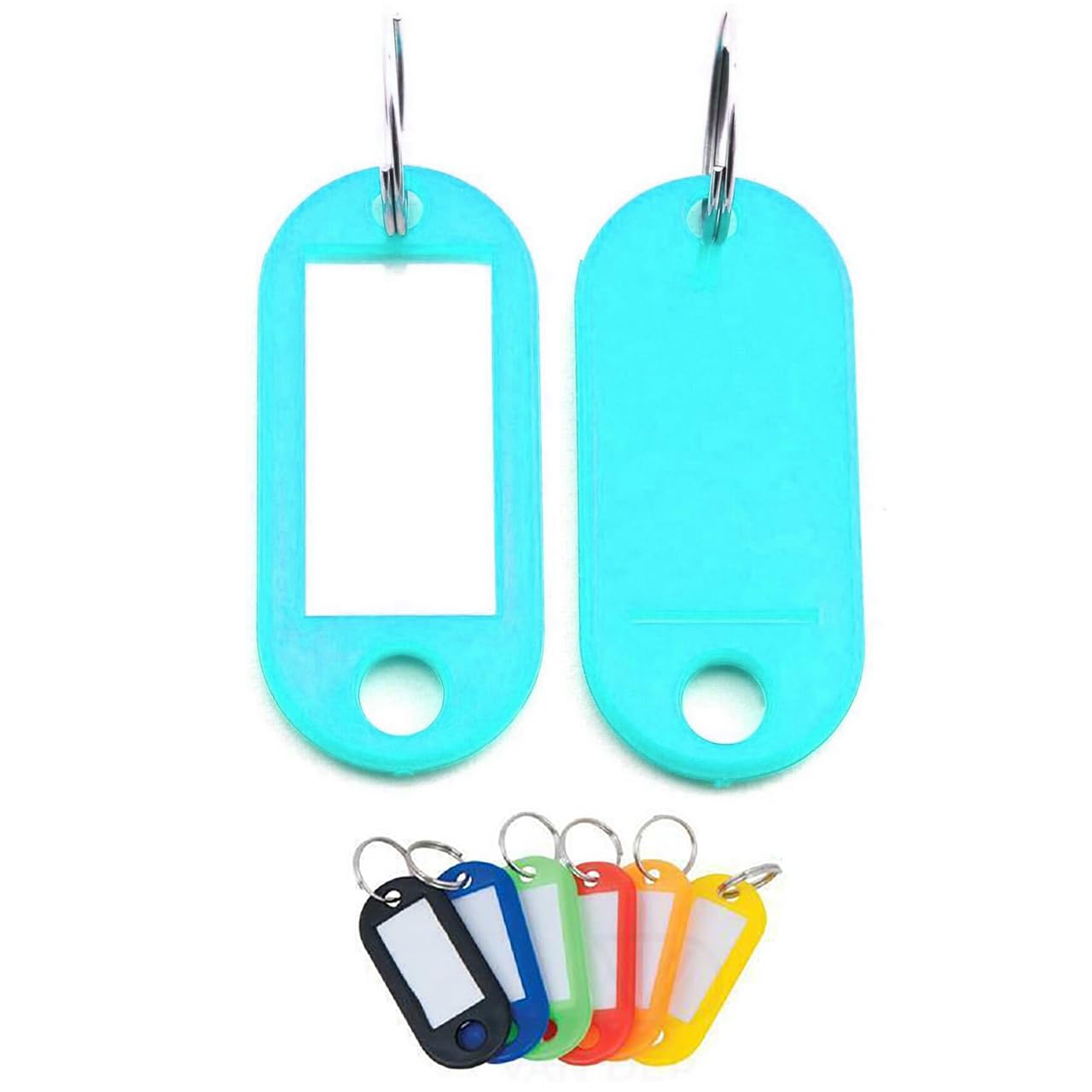 Plastic Key Tags Keyring ID Label FOB Mixed Colours (Sky Blue (200PCS))