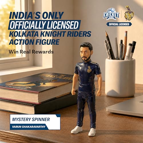 Image of Action Figure, IPL Edition 360 Rotatable Head, Cricket Player for Fans & Collectors (7 Inch Varun Chakaravarthy)