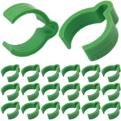 Clips de manguera en espiral compatibles con mangueras de aspiradora Festool de 27 mm, clip de manguera de polvo para lijadora Festool y extractor de polvo (verde, 20 unidades)