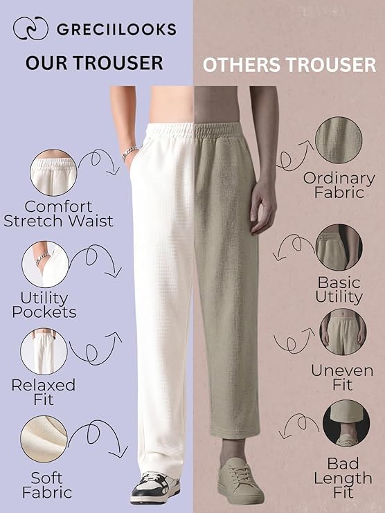 Image of GRECIILOOKS Men's Loose Mid Rise Regular | Sports Stylish Track Pant | Trouser (Available in Plus Size)