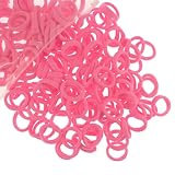 200 Pcs Solid Color Cotton Hair Ties Women Girls' Elastics Hair Ties Seamless Ponytail Holder (medium pink)