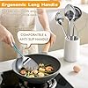 8 Pcs Cooking Utensils Set, Stainless Steel Kitchen Utensils, Heat Resistant Metal Kitchen Tools Include Solid & Slotted Spatula, Serving Spoon, Ladle, Pasta Server,Potato Maseher, Egg Whisk, Silver #4