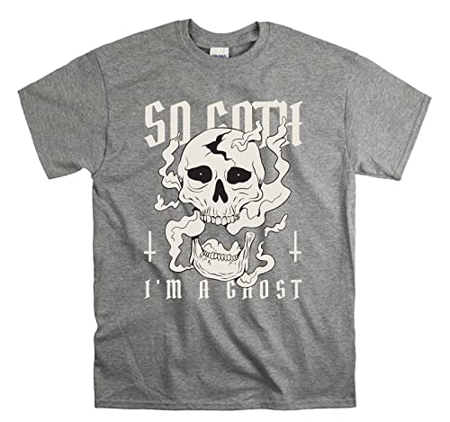 T-shirt imprimé So Goth I'm a Ghost en coton gris coupe unisexe M