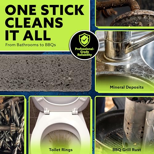 Image of PUMIE Pumice Stone Toilet Bowl Cleaner (1-Pack) - Heavy Duty Scouring Stick for Toilet - Pumice Stone for Cleaning Rings, Bowls, Hard Water Stains, Lime, Rust, Sink - Includes Handle for Easy Use