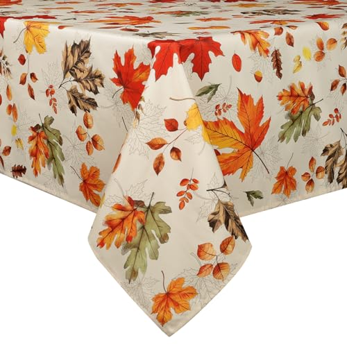 Arquiel Fall Maple Leaves Tablecloth, Rectangle Autumn Harvest Table Cloth Waterproof