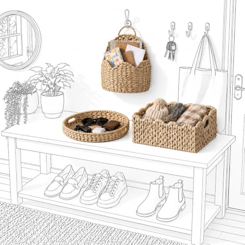 Tray For EntrywayTable,Hanging Scalloped Wall Basket,Large Scalloped Basket
