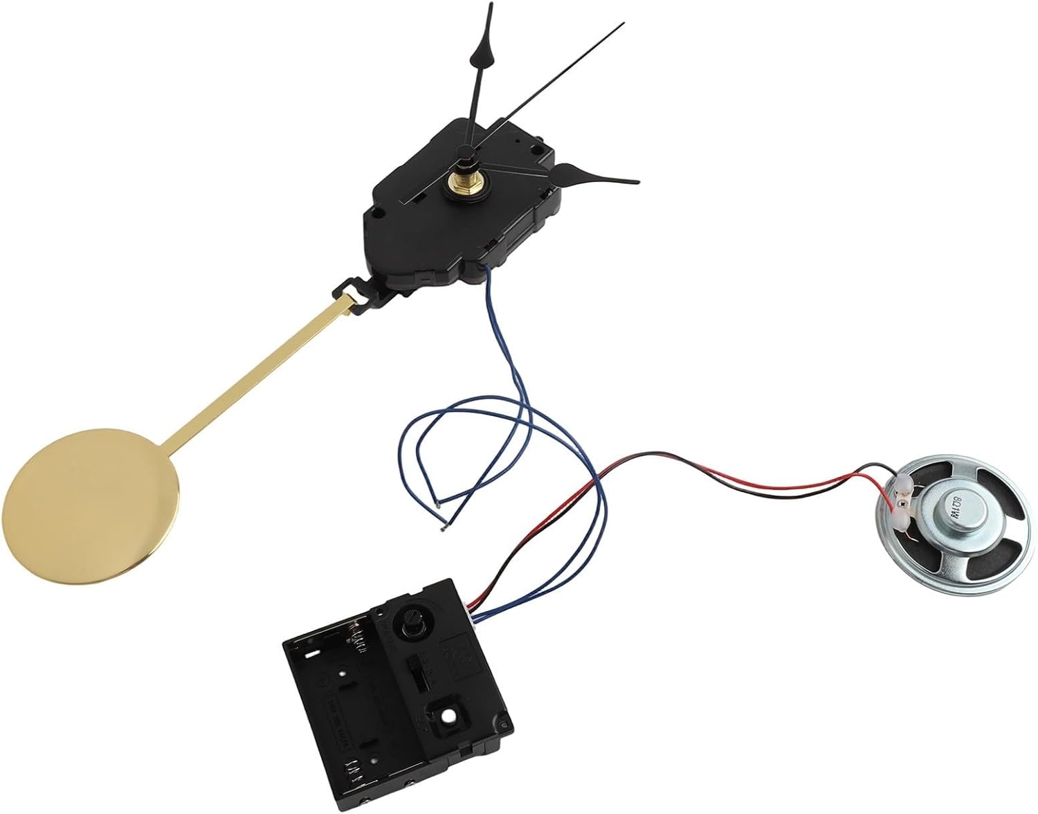 Quartz Pendulum Clock Movement Kit with Built-in Music Chime Box (4 Melodies), DIY Replacement Mechanism Bedroom/Living Clocks, Includes Pendulum & Hands(Shaft length 17mm)