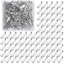 Shappy 100 Pcs Brooch Pin Backs Bar Pins Backs for Crafts Safety Clasp with Plastic Box 20mm,Silver