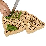 Game of Thrones House Stark Bamboo Wooden Cutting Board - Stark Dire Wolf Sigil - 10