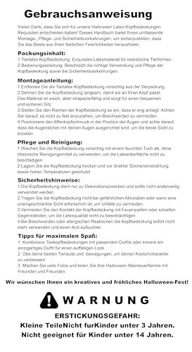 shayulajiao Rattenmaske | Halloween Horror-Maske aus Latex – Tierkostüm-Vollkopfmaske für Karneval, Fasching,Paraden & Parties
