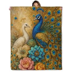 Elegant Peacock Pair and Floral
