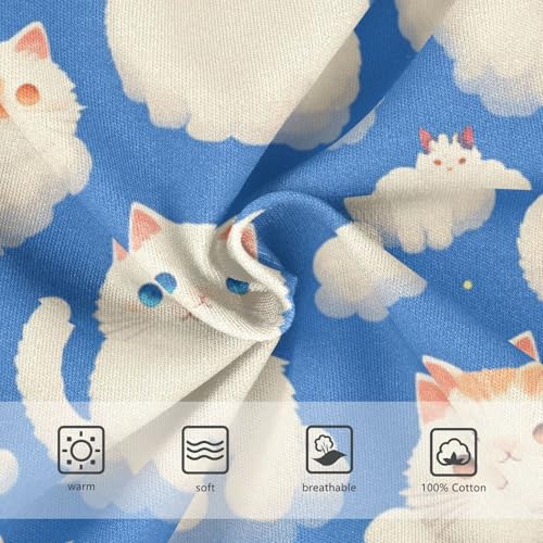 KLL Cats with Cute Clouds Pattern with blue Little Boys Pure Cotton Nighttime Underwear Cute Children Panties3
