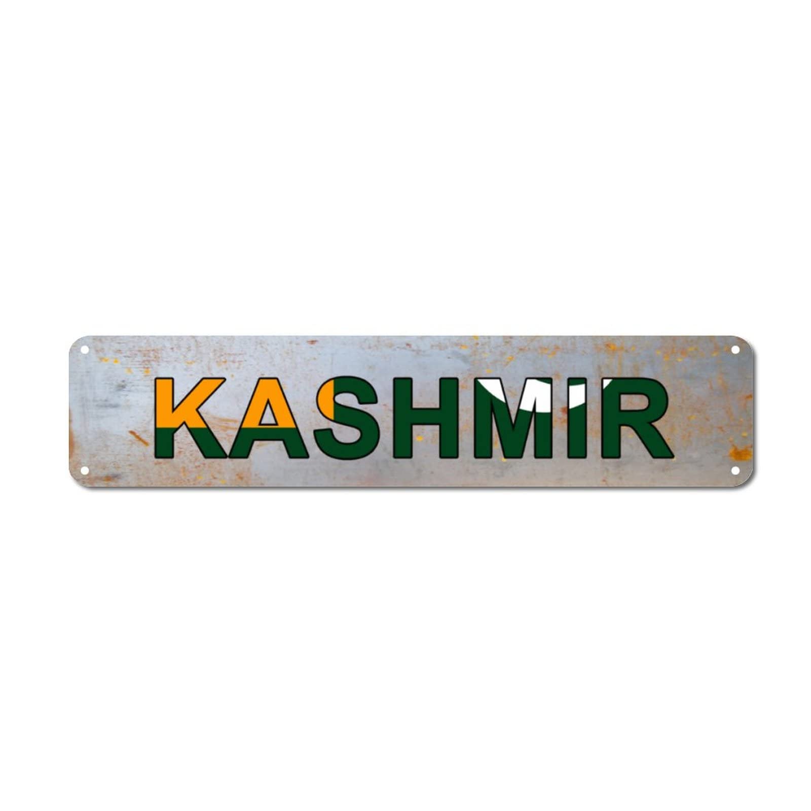 Yelolyio Kashmir Sign Kashmir Flag Metal Sign Country Souvenir Gift Vintage Decor Funny Custom Street Sign Shabby Chic Wall Art Wall Hanger Home Decor Wall Decorations
