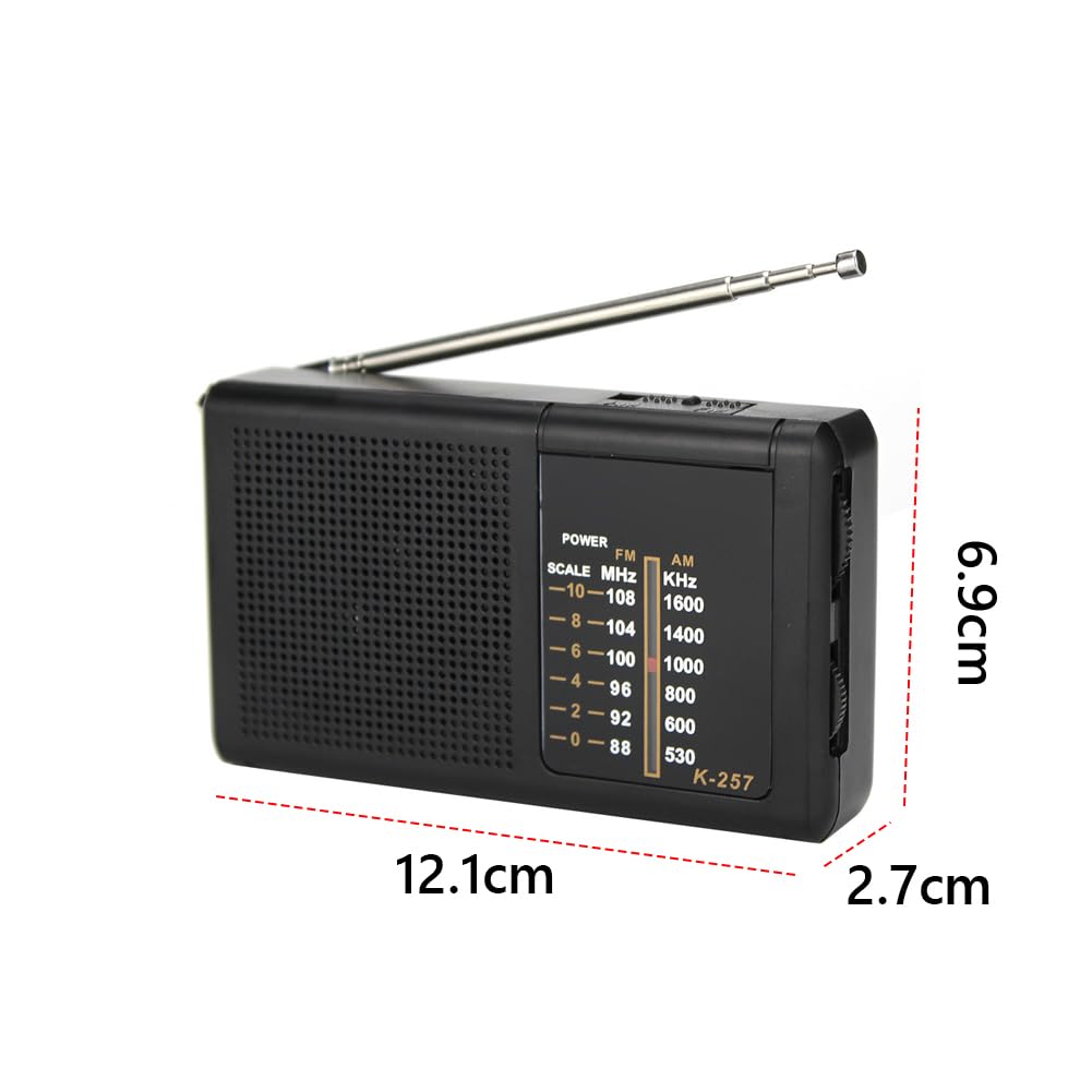 Set de 5 radios portátiles Am/FM con Altavoz, Antena telescópica, radios de transistores compactas Fora Uso doméstico, Interiores, emergencias, Camping y Senderismo, Radio de Bolsillo de