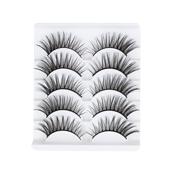 Glowing Win Falsche Wimpern Natürlich Look Fake Lashes 3D Künstliche Wimpern 5 Paar Wispy Lashes Nerzwimpern… – Bild 4