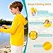 Boys Rash Guard Swim Shirts Toddler Kids Long Sleeve Hoodie UPF 50+ Sun Protection Swim Top Fishing Shirt with Thumb Hole Yellow 5-6 Years
