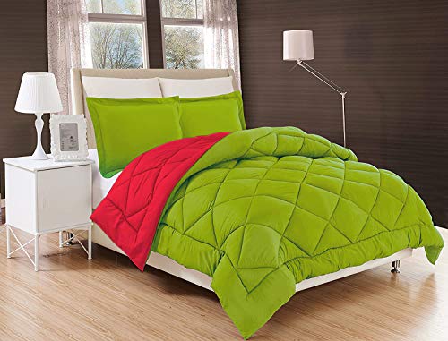 Image of PINDIA 200 GSM Microfiber Single Bed Comforter /Blanket - 90 x 60 Inch, Green Pink