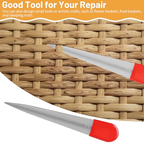 DBREAKS 65m Kunststoff Gewebtes Rattan, Flach, PE-Rattan, Webwerkzeug, Synthetische Rattan Reparaturmaterial, für Outdoor Rattan Möbel Reparatur,Rattan-Stuhl, Tischkorb(Hellbraun)
