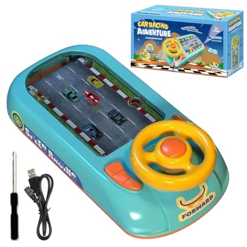 Steer Joy Driving, Steerjoy Driving Simulator, Kids Steering Wheel for Car Backseat, Musical Steering Wheel Toys for Boys 4-6, Toddler Simulated Driving Racing Car Game with Sound Boys Girls