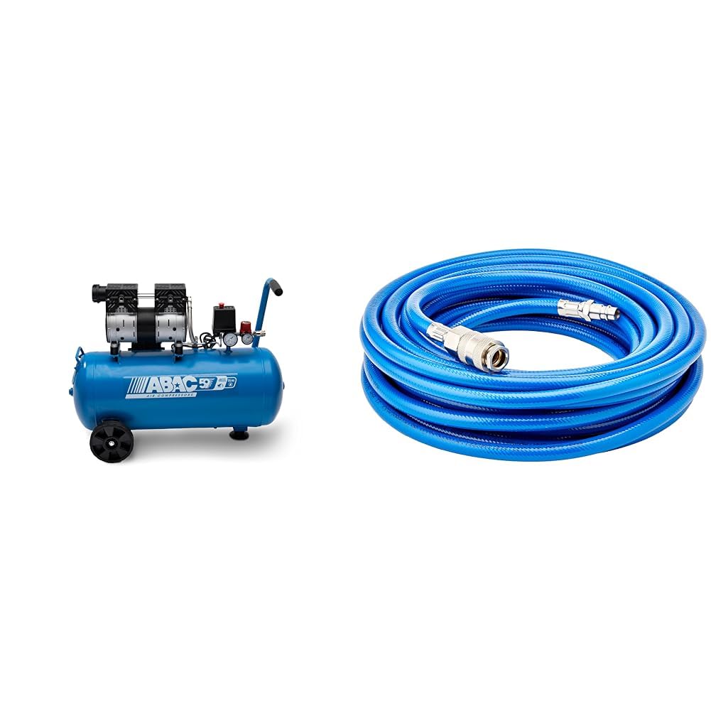 Compresseur d'air silencieux ABAC EASE-AIR 50 et tuyau PVC BGS 10m