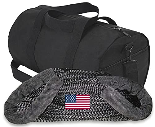 BILLET4X4 USA-USA-USA MIL-Grade Kinetic Energy Snatch Rope - 1 inch X 30 ft with Heavy-Duty Carry Bag