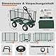 Sekey Bollerwagen Gartenwagen Titan – ECHT 500 KG Belastbar, 3-in-1 Bollerwagen Plattformwagen, Patentierter Ergonomischer Griff, Vollgummi-Luftreifen, Stabil und Rostfrei, 200L, Grün