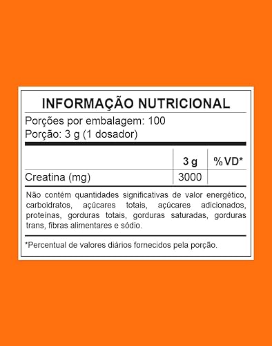 Creatina Monohidrata 3VS Nutrition - Aumenta ATP (Energia muscular) - Desenvolve musculatura - Aumen