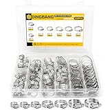 Hose Clamps Assortment Kit, Adjustable1/4''–1-1/2'' (6-38mm),120 Pcs Stainless Steel Worm Gear Hose Clamps Pipe Clamps Fuel Line Clamps For Plumbing,Automotive,Radiator,Garden,Mechanical Applications