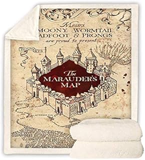 LZBBJ Travel Throw Blanket for Kids And Adults - Soft Cozy Sherpa Fleece Quilt Blanket with The Marauder's Map Pattern Printed - Suitable for Bed And Sofa,Pattern2,150×200cm