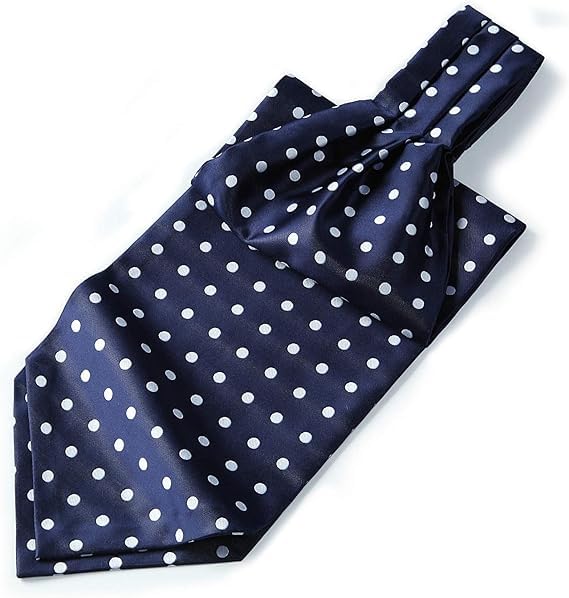 SetSense Men's Polka Dot Jacquard Woven Self Cravat Tie Ascot