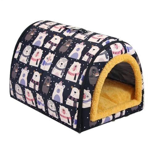 居心地の良いペット ベッド ハウス、犬の洞窟ベッド ハウス - 犬小屋マット付き屋内ペットハウス,防水ペットハウス洞窟小型中大型犬猫用の取り外し可能なクッション付き