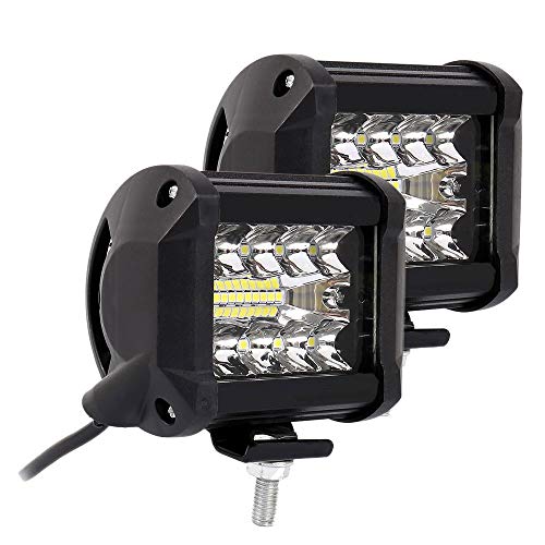 2 PCS Phare de Travail LED 200W 6000K Projecteur LED Voiture 12V Etanche IP68 Projecteur Spot Flood Phare de Travail pour Voiture Camion SUV Tracteur ATV Moto Bateau (2pcs)