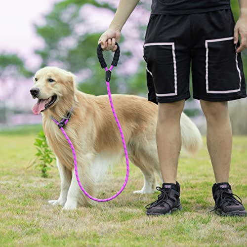 Iyoshop 6 Ft Durable Slip Lead Dog Leash With Zipper Pouch, Padded Handle And Highly Reflective Threads, Dog Training Leash, (Medium/Large, 18~120 Lbs, Pink) #TOP6
