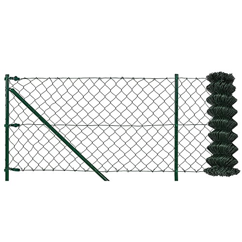 pro.tec] Set completo valla cerca - malla de alambre de acero galvanizado (1,5m x 25m) verde