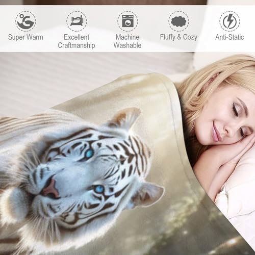 Couverture 3D tigre couverture épaisse en flannel chaude 130x180 - 4