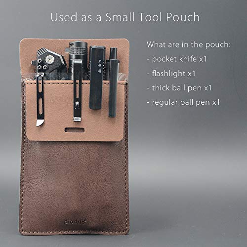 Diodrio PP2PU-BR Pocket Protector, Leather Pen Pouch Holder Organizer thumb #4